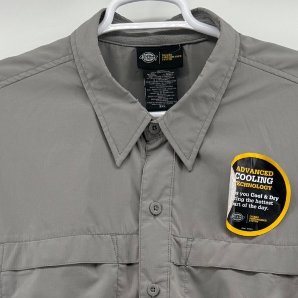 Dickies Performance System Mens 3XL Gray Short Sleeve Cooling Work Shirt NWT